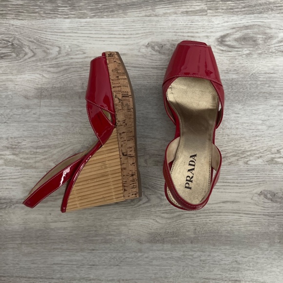 Prada Red Patent Leather Wedged (US7) - Picture 2 of 5